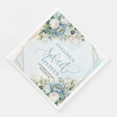 Trendy Sweet 16th Dusty Blue and Gold Party Napkin (コーナー)