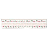 Trendy sweet botanical retro style Strawberry ショートテーブルランナー (横)