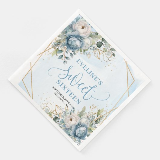 Trendy Sweet Sixteen Dusty Blue Greenery Table  (コーナー)