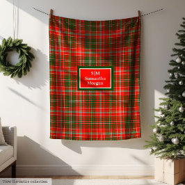 Trendy Tartan Blanket Personalized Christmas Gift フリースブランケット