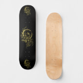 Trendy Tattoo Style Floral Crescent Moon Deck スケートボード (正面)