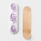Trendy Tattoo Style Floral Crescent Moon Deck スケートボード (正面)