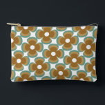 Trendy Teal Caramel Retro Groovy Flowers Seamless アクセサリーポーチ<br><div class="desc">Discover a teal and caramel retro groovy flowers seamless pattern,  perfect for wallpaper,  bedding,  kitchen and dining décor,  home accessories,  stationery,  sports gear,  and stylish bags for a coordinated vintage-inspired look.</div>