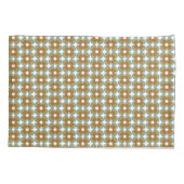 Trendy Teal Caramel Retro Groovy Flowers Seamless 枕カバー (裏面-左)