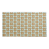 Trendy Teal Caramel Retro Groovy Flowers Seamless 枕カバー (裏面-左)