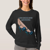 Trendy Teal Polka Dot High Heels Boss Babe Quote  Tシャツ (正面)