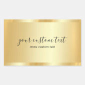 Trendy Template Gold Hand Script Your Custom Text 長方形シール (正面)