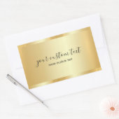 Trendy Template Gold Hand Script Your Custom Text 長方形シール (封筒)