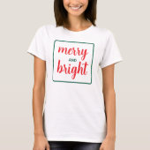 Trendy Template Womens Merry And Bright Christmas Tシャツ (正面)