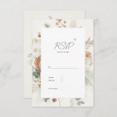 Trendy Terracotta Flowers Elegant Wedding 出欠カード (正面/裏面)