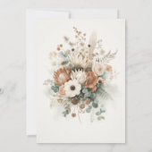 Trendy Terracotta Flowers Wedding Invitation 招待状 (裏面)