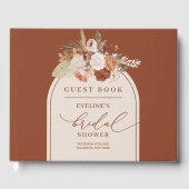 Trendy terracotta pampas floral bridal guest book ゲストブック (正面)