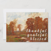 Trendy Thankful Grateful Blessed Autumn Landscape シーズンカード (正面)