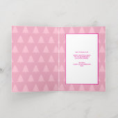 Trendy Tree Non-Photo Folded Hot Pink Gold 箔シーズンカード (内側レイダウン)