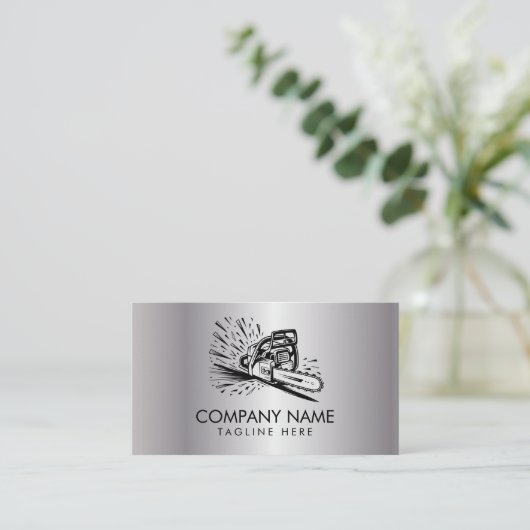 Trendy Tree Trimming & Arborist Services Silver    名刺 (スタンド正面)