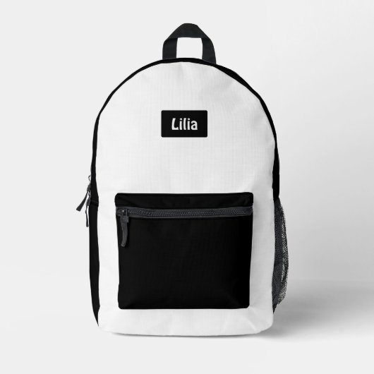 Trendy Two-Tone School Style with Personalization プリントバックパック (正面)