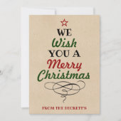 Trendy Typography Christmas Tree Holiday 3 Photo シーズンカード (正面)