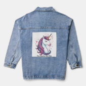 Trendy Unicorn Customizable Magical Fashion Gift  デニムジャケット (裏面)
