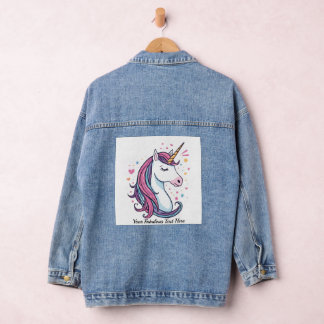 Trendy Unicorn Customizable Magical Fashion Gift デニムジャケット