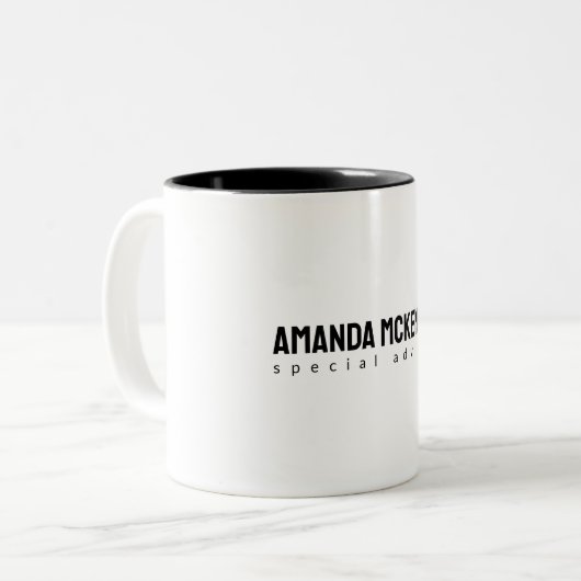 Trendy Unique Creative Minimalist Design ツートーンマグカップ (正面左)