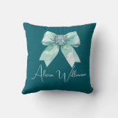 Trendy unique Cute green Personalized   クッション (裏面)