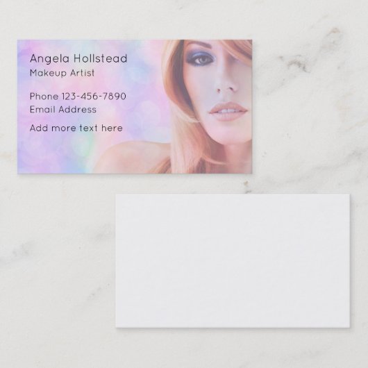 Trendy Unique Makeup Artist Business Cards 名刺 (正面/裏面)