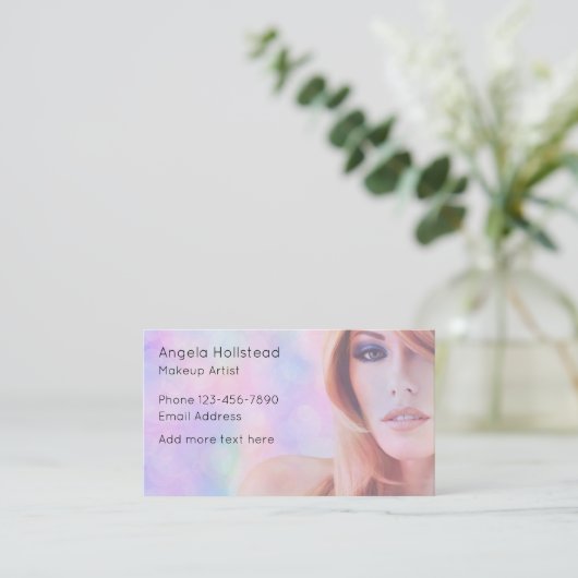 Trendy Unique Makeup Artist Business Cards 名刺 (スタンド正面)