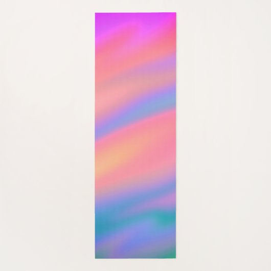 Trendy Unique Pink Blue green abstract waves ヨガマット (裏面)