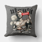 Trendy Urban Graffiti Throw Pillow クッション (正面)