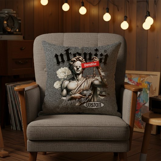 Trendy Urban Graffiti Throw Pillow クッション