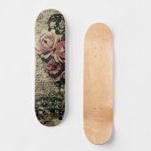 Trendy Urban Street Art Inspired Floral Skateboard スケートボード (正面)