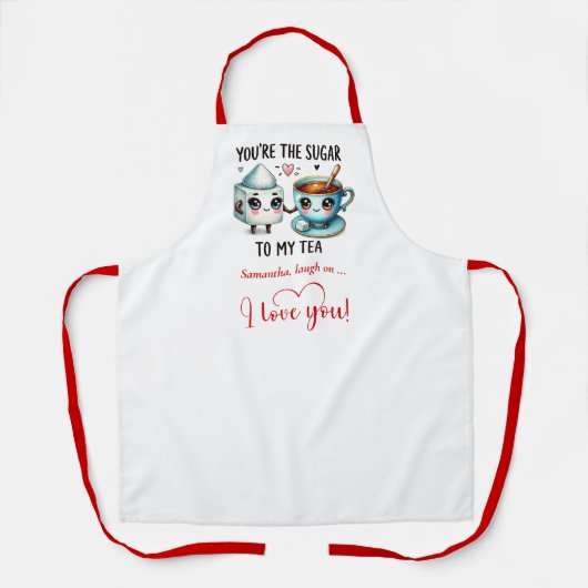 Trendy Valentine Funny Food Apron Personalized エプロン (正面)