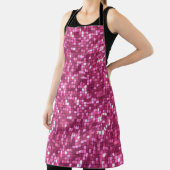 Trendy Valentine Hot Pink Disco Style Square エプロン (インサイチュ)