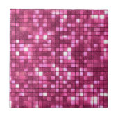 Trendy Valentine Hot Pink Disco Style Square タイル (正面)