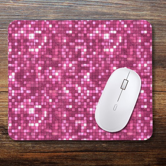 Trendy Valentine Hot Pink Disco Style Square マウスパッド