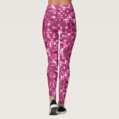 Trendy Valentine Hot Pink Disco Style Square レギンス (裏面)