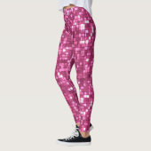 Trendy Valentine Hot Pink Disco Style Square レギンス (左)