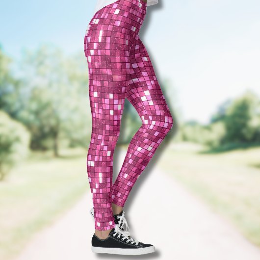 Trendy Valentine Hot Pink Disco Style Square レギンス