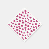 Trendy Valentine Pink Glitter Hearts on White スタンダードカクテルナプキン (角)