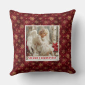 Trendy Victorian Angel Red Gold Accent Christmas   クッション (裏面)