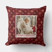 Trendy Victorian Angel Red Gold Accent Christmas   クッション (正面)