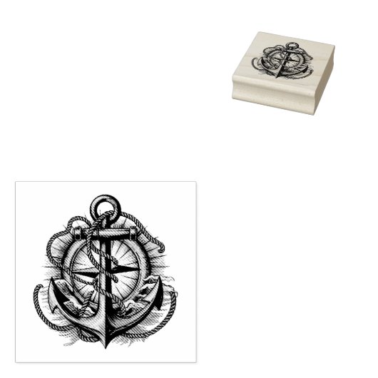Trendy Vintage Nautical Anchor ラバースタンプ (押印)