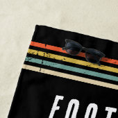 Trendy Vintage Personalized Football Ball Black  ビーチタオル (インサイチュ)