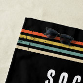Trendy Vintage Personalized Soccer Ball Black  ビーチタオル (インサイチュ)