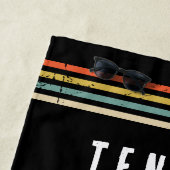 Trendy Vintage Personalized Tennis Black  ビーチタオル (インサイチュ)
