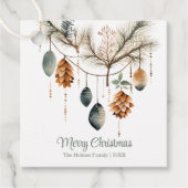 Trendy Watercolor Boho Christmas Ornaments フェイバータグ (正面)