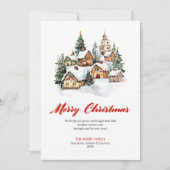 Trendy Watercolor Christmas Scene Greeting Card シーズンカード (正面)