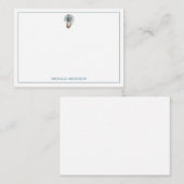 Trendy Watercolor Nautical Oyster Personalized ノートカード (正面/裏面)