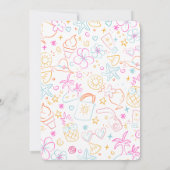Trendy Whimsical Doodle Beach Bash Bridal Shower 招待状 (裏面)