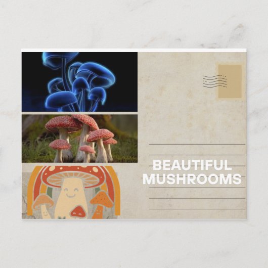 trendy whimsical mushroom poster card ポストカード (正面)